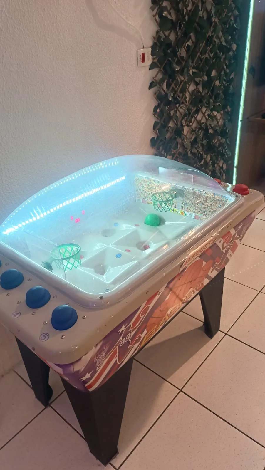 Mesa de air hockey iluminada